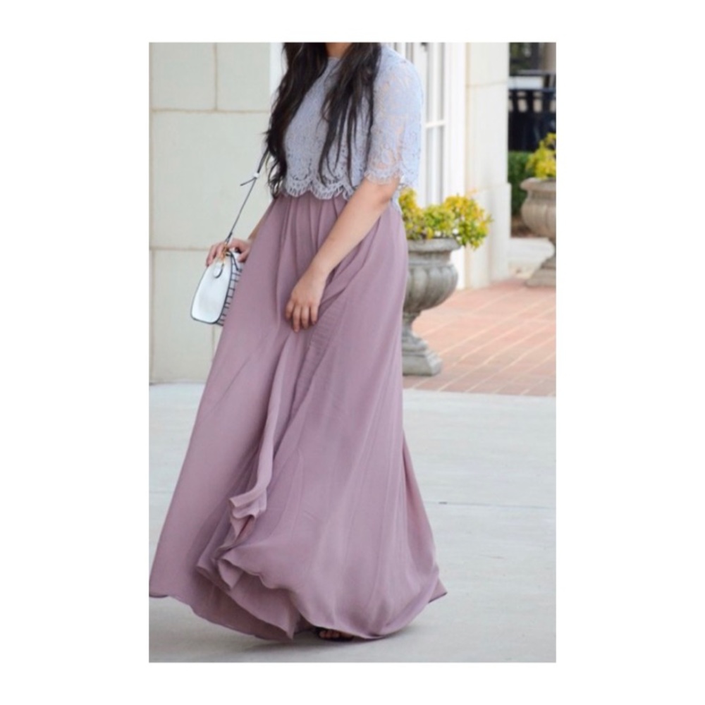 Heather Orchid Chiffon Maxi Skirt